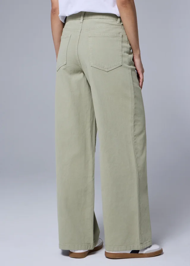 Green Wide Leg Jeans