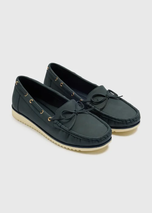 Soleflex Navy Boat Loafers - Size 3 Image 1