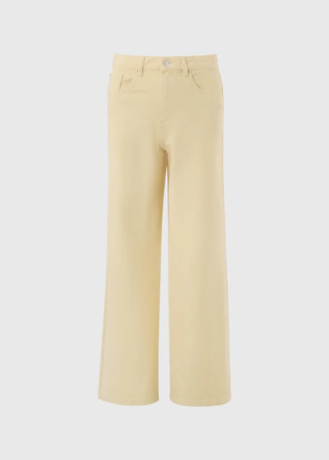 Yellow Wide Leg High Rise Jeans