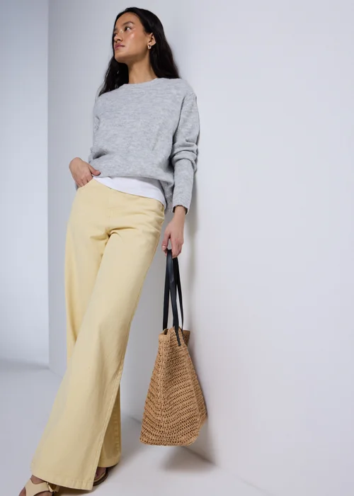 Yellow Wide Leg Jeans - Size 08 29 leg Image 1