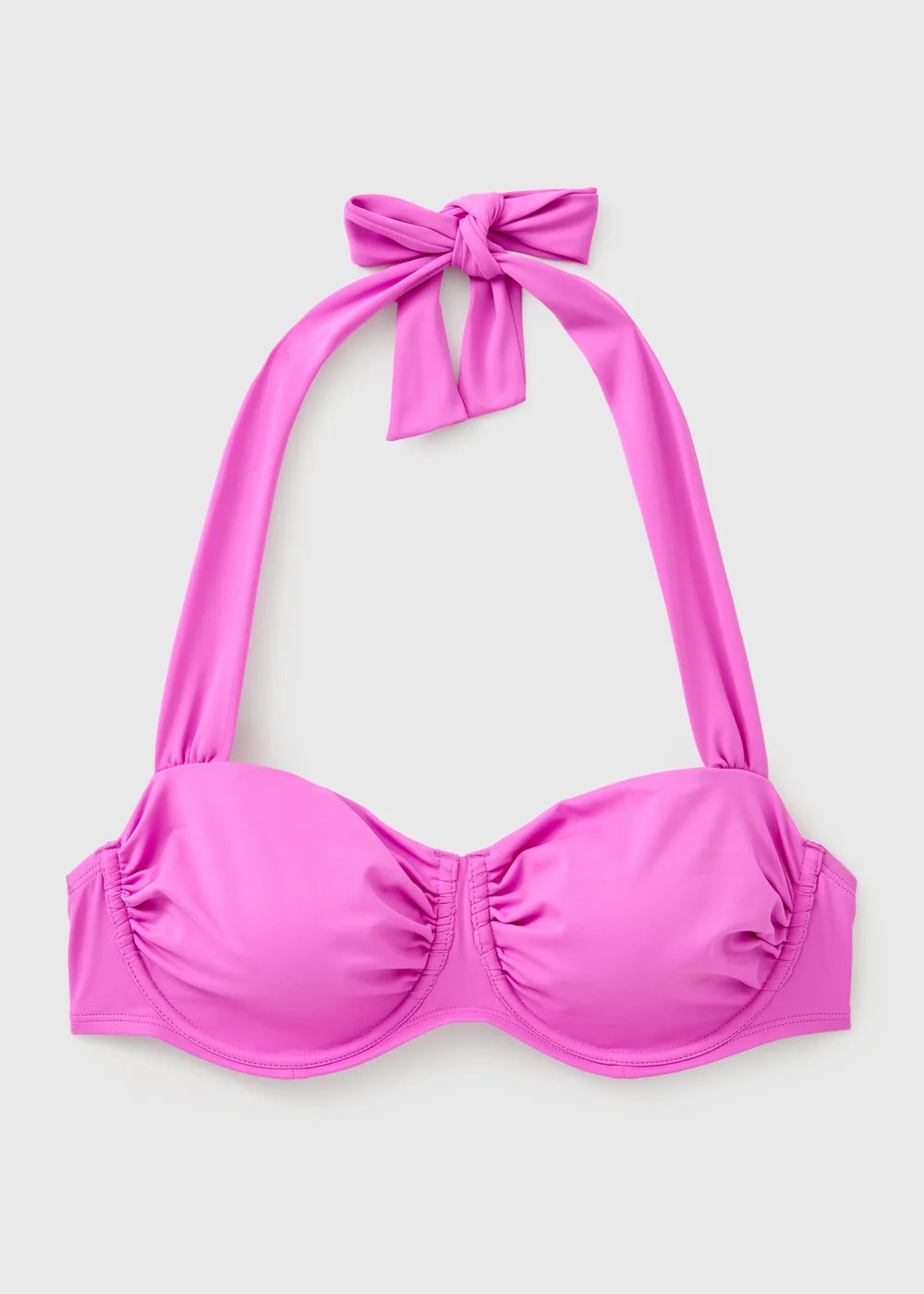 DD+ Magenta Ruched Underwired Bikini Top - 32DD Image 1
