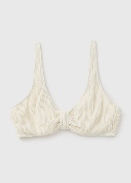 DD+ Cream Textured Knot Bikini Top - 32DD Image 3