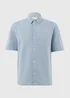 Blue Cheesecloth Regular Fit Shirt - Small Image 4