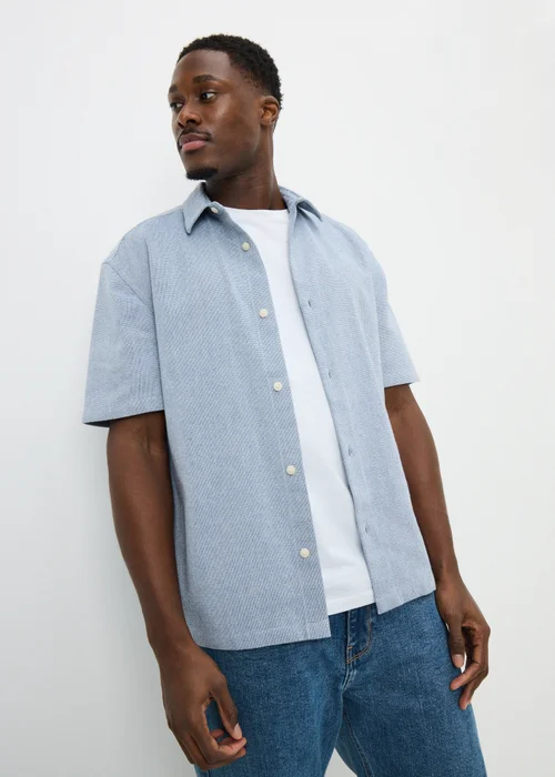 Blue Cheesecloth Regular Fit Shirt - Small Image 2