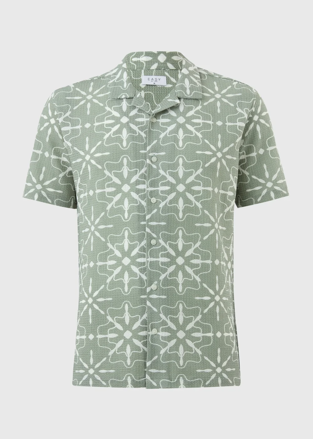 Sage Crinkle Geometric Tile Printed Shirt - Small Image 2