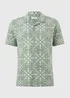 Sage Crinkle Geometric Tile Printed Shirt - Small Image 2
