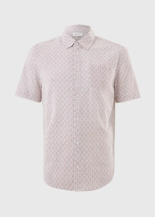 Burgundy Abstract Tribal Seersucker Shirt - Small Image 4