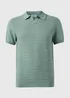 Sage Textured Open Collar Polo Shirt - Small Image 4
