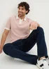 Pink Textured Knitted Polo Shirt - Small Image 1