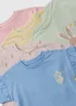 5 Pack Girls Multicolour Bunny T-Shirts (1-7yrs) - 1 to 1 half years Image 2