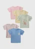 5 Pack Girls Multicolour Bunny T-Shirts (1-7yrs) - 1 to 1 half years Image 1