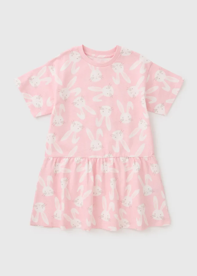 Girls Pink Bunny Dress (1-7yrs)