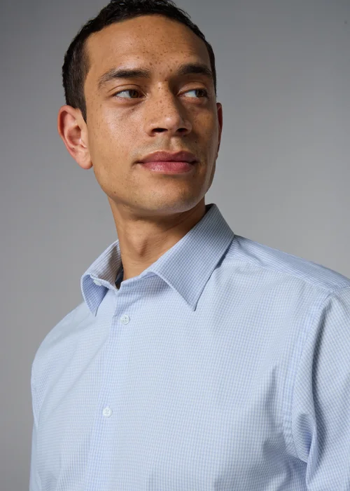 Taylor & Wright Blue Check Regular Fit Shirt - 2XL Image 4
