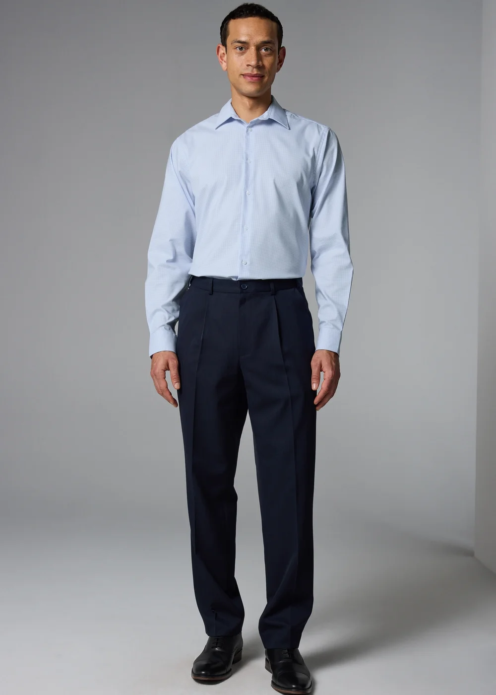 Taylor & Wright Blue Check Regular Fit Shirt - 2XL Image 2
