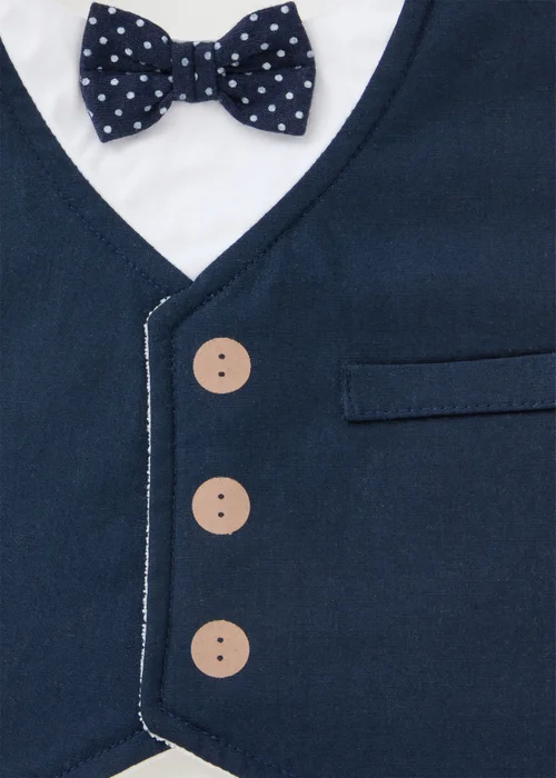 Boys Navy Occasion Bib - One Size Image 2