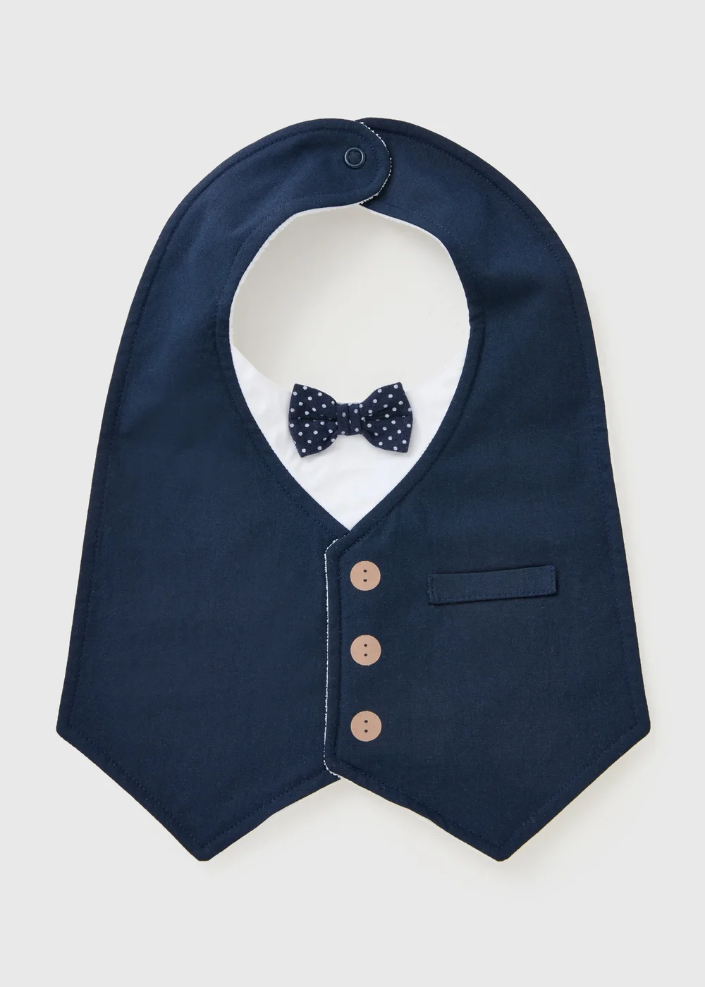 Boys Navy Occasion Bib - One Size Image 1