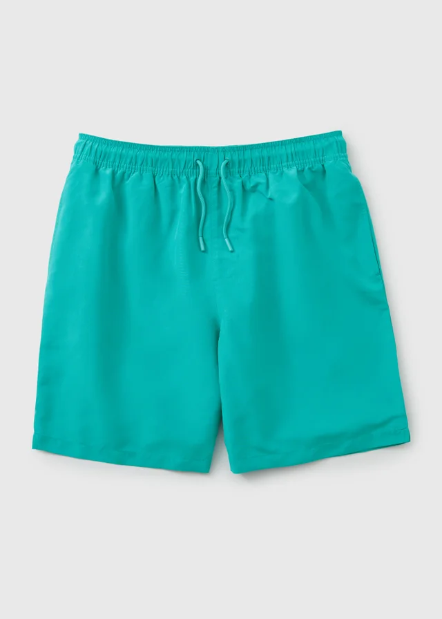Aqua Blue Long Length Swim Shorts