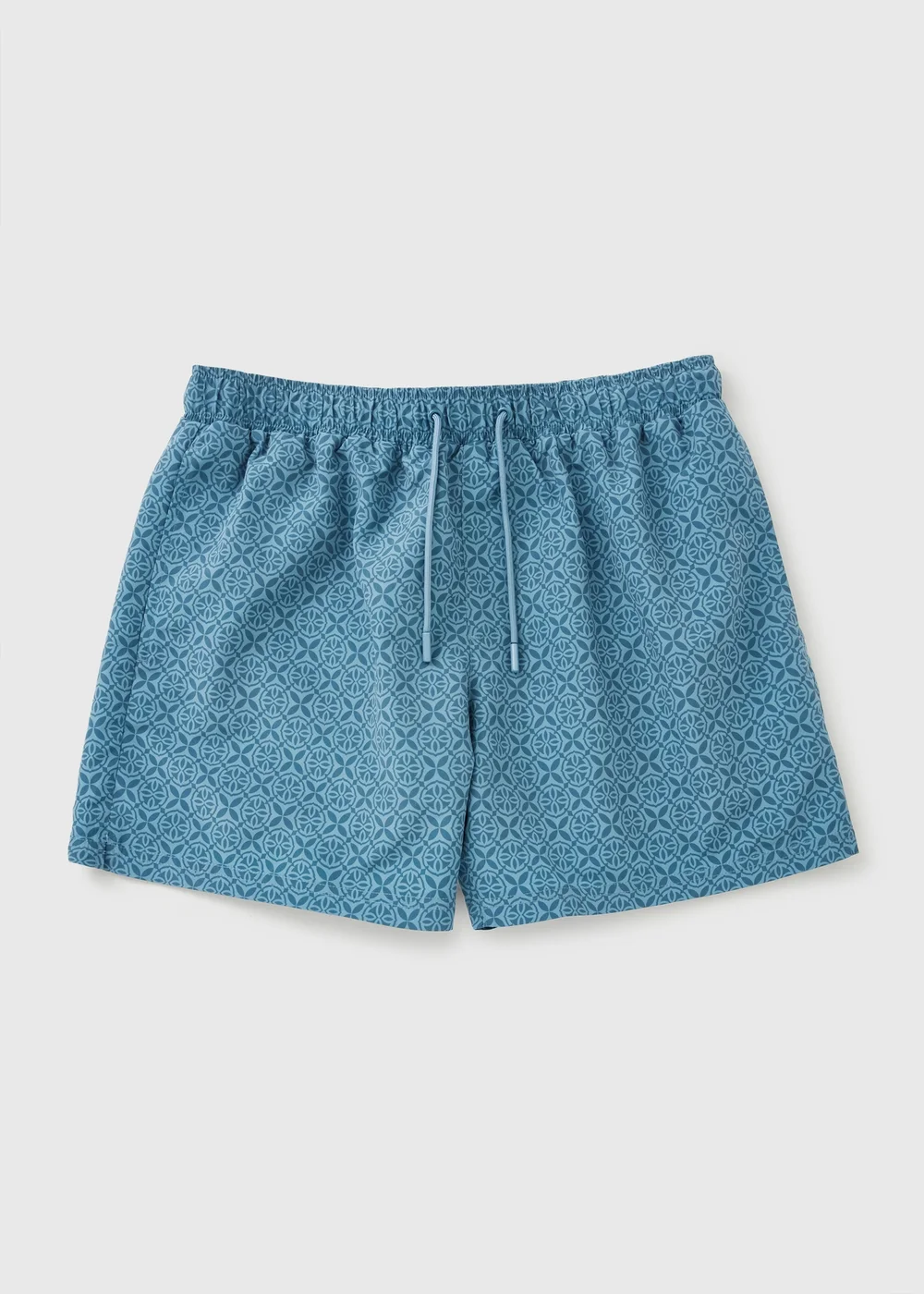 Blue Tile Print Essential Swim Shorts - Small Image 1