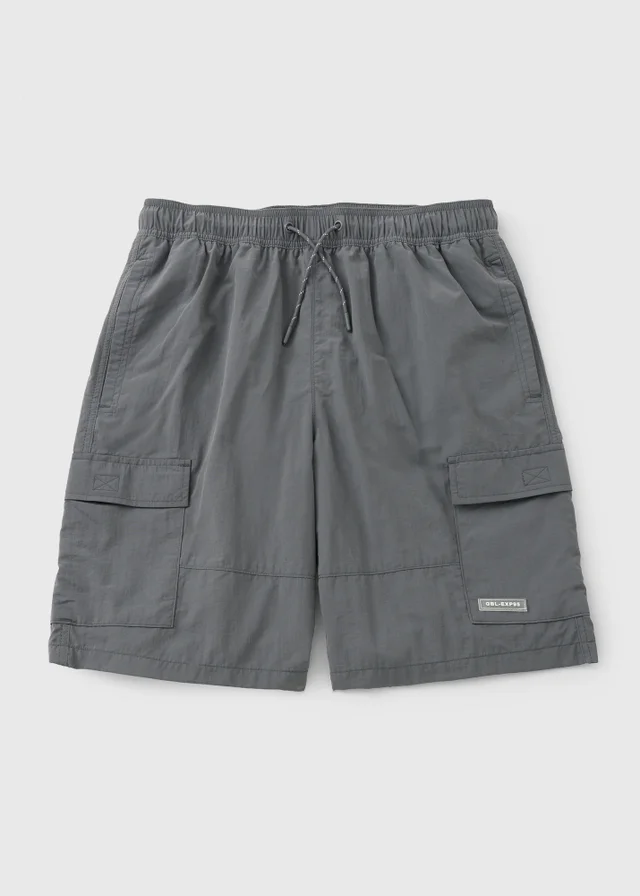 Charcoal Cargo Swim Shorts