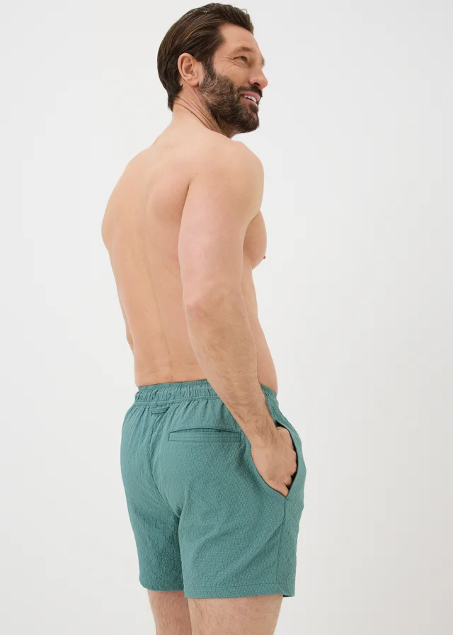 Green Seersucker Swim Shorts