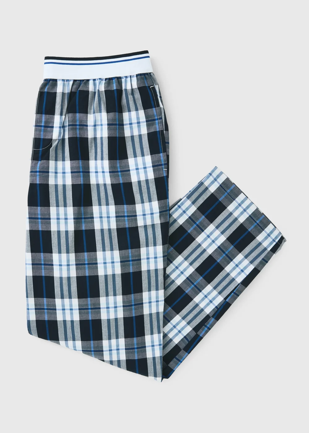 Navy Check Jacquard Woven Pyjama Bottoms - Extra small Image 1