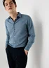 Taylor & Wright Blue Linen Blend Slim Fit Shirt - L Image 1
