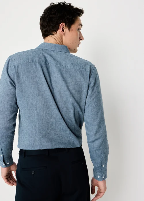 Taylor & Wright Blue Linen Blend Slim Fit Shirt - L Image 4