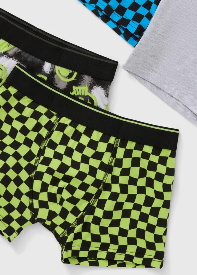 5 Pack Boys Check Skulls Trunks (2-13yrs)