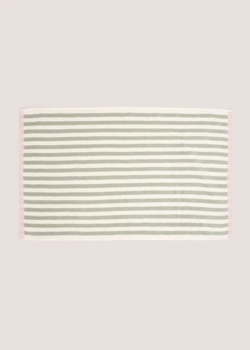 Green Stripe Jacquard Hand Towel - Hand Towel Image 1
