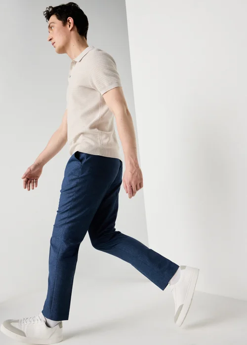 Taylor & Wright Mid Blue Active Waist Slim Fit Trousers - 30/L31 Image 3