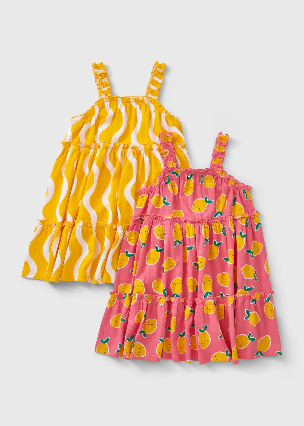 2 Pack Girls Pink Fruit Print Dresses (1-7yrs) - 1 to 1 half years Image 1
