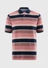 Lincoln Pink Stripe Polo Shirt - Small Image 4