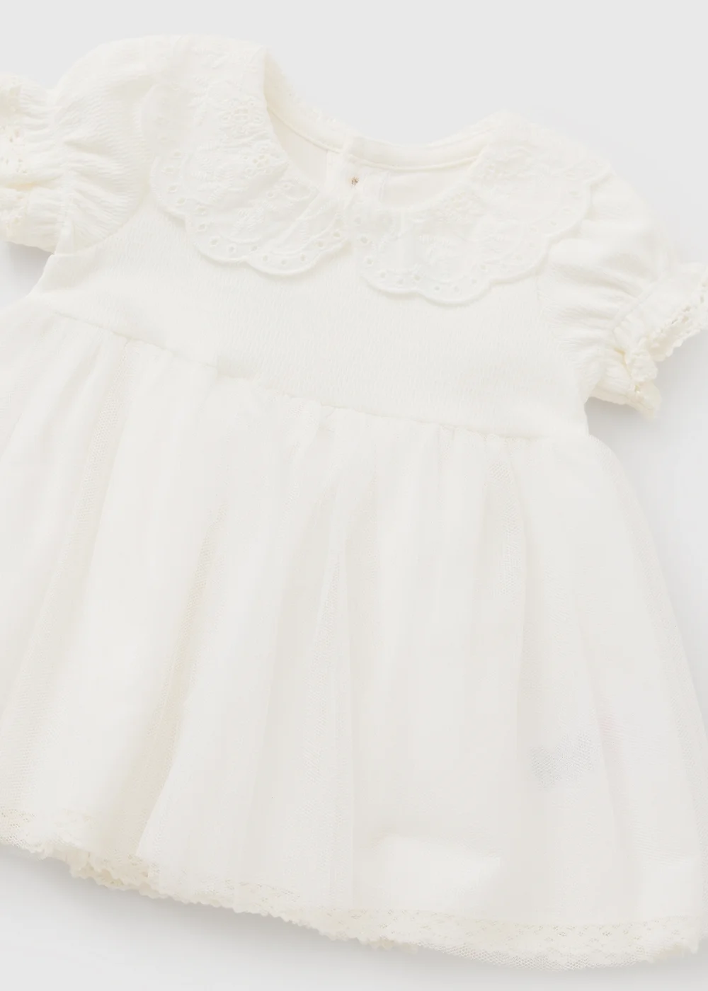 Baby White Mesh Dress (Newborn-23mths) - Up to 1 Month Image 2