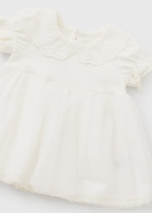 Baby White Mesh Dress (Newborn-23mths) - Up to 1 Month Image 2
