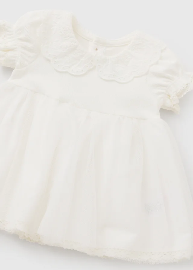 Baby White Mesh Dress (Newborn-23mths)