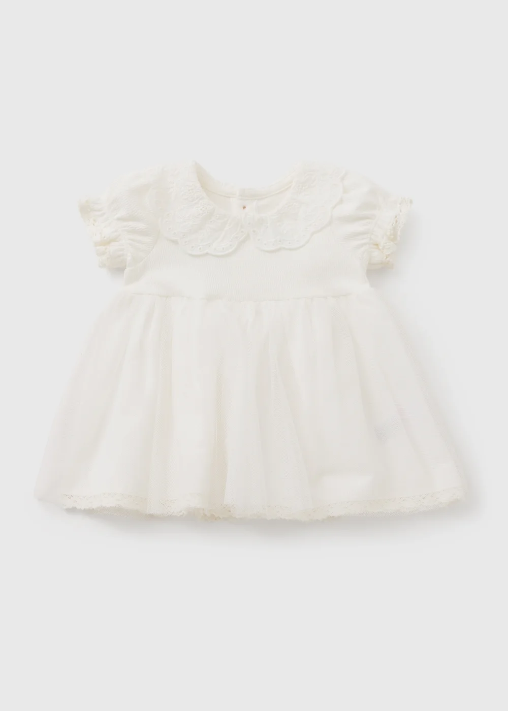 Baby White Mesh Dress (Newborn-23mths) - Up to 1 Month Image 1