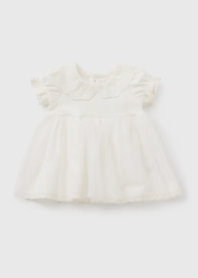 Baby White Mesh Dress (Newborn-23mths)