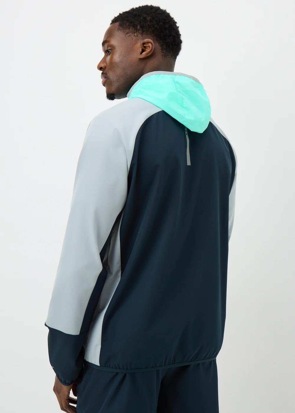 Souluxe Navy Woven Panel Co Ord Zip Through Jacket - Extra small Image 3