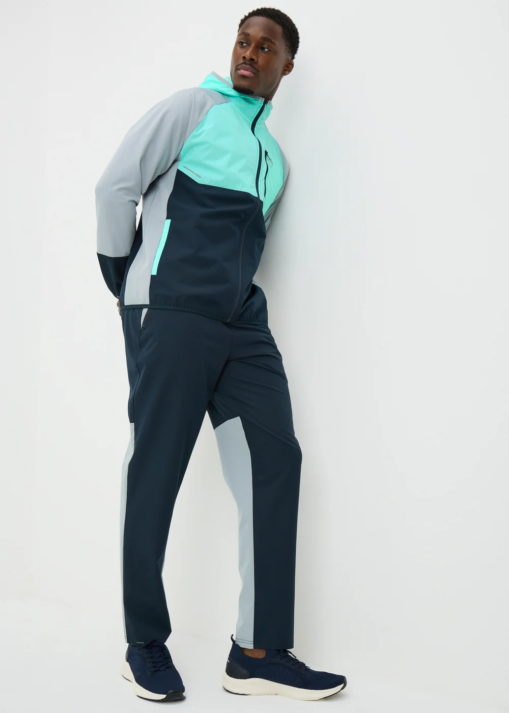Souluxe Navy Woven Panel Co Ord Jogging Bottoms - Extra small Image 1