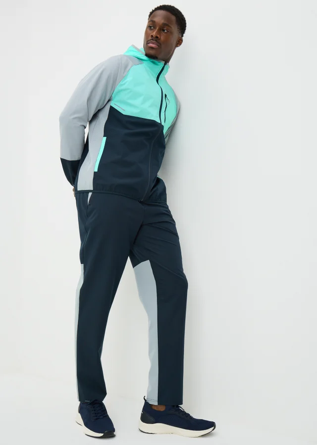Souluxe Navy Woven Panel Co Ord Jogging Bottoms