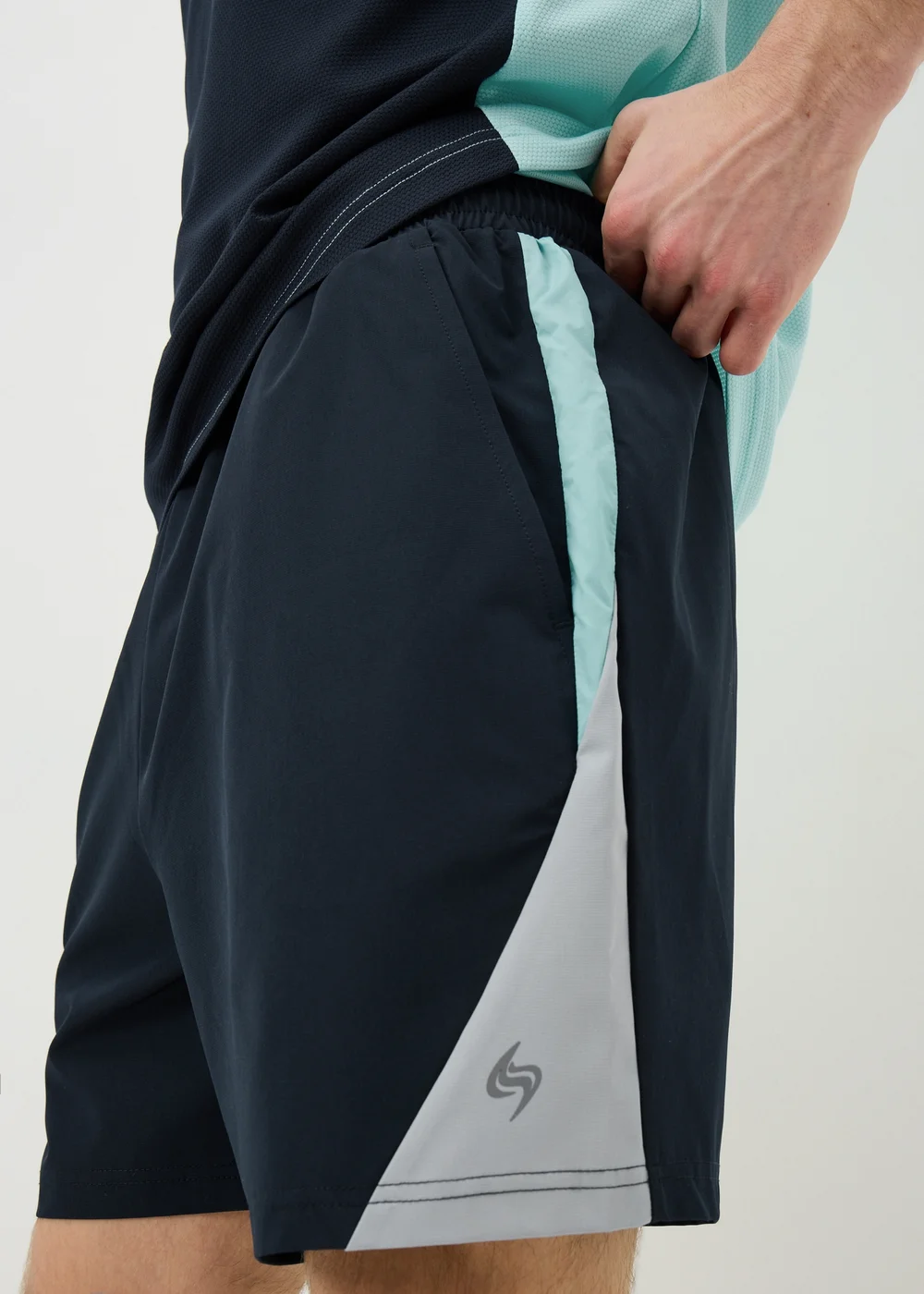 Souluxe Navy Woven Panel Co Ord Shorts - Extra small Image 2