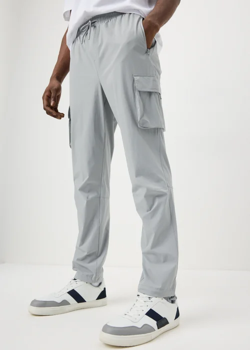 Light Grey Tech Cuffed Cargo Co Ord Trousers - S Image 2