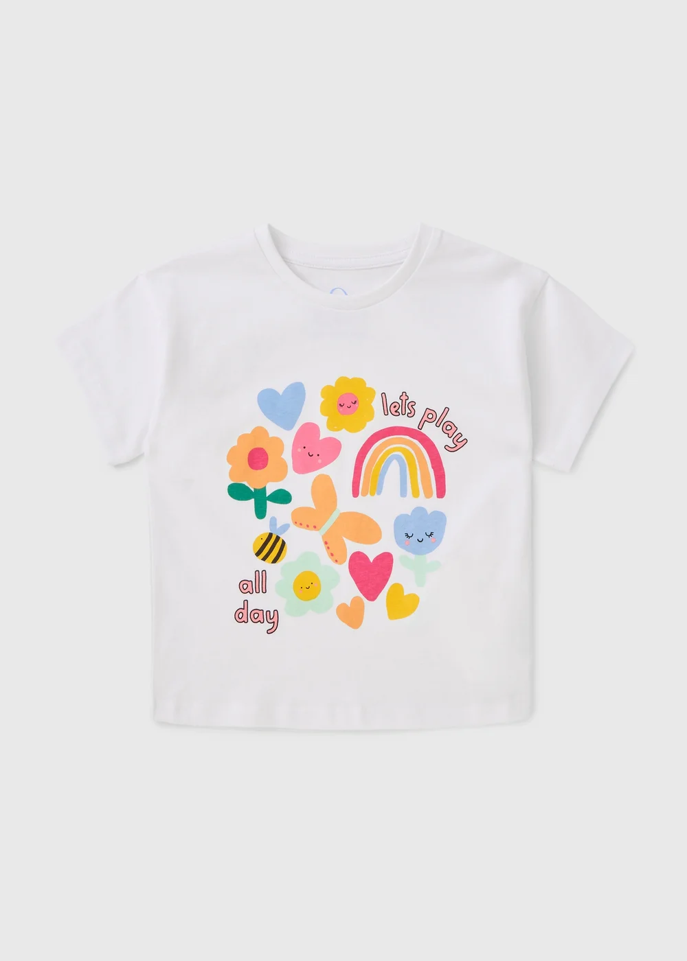 Girls White Lets Play T-Shirt (1-7yrs) - 1 to 1 half years Image 1