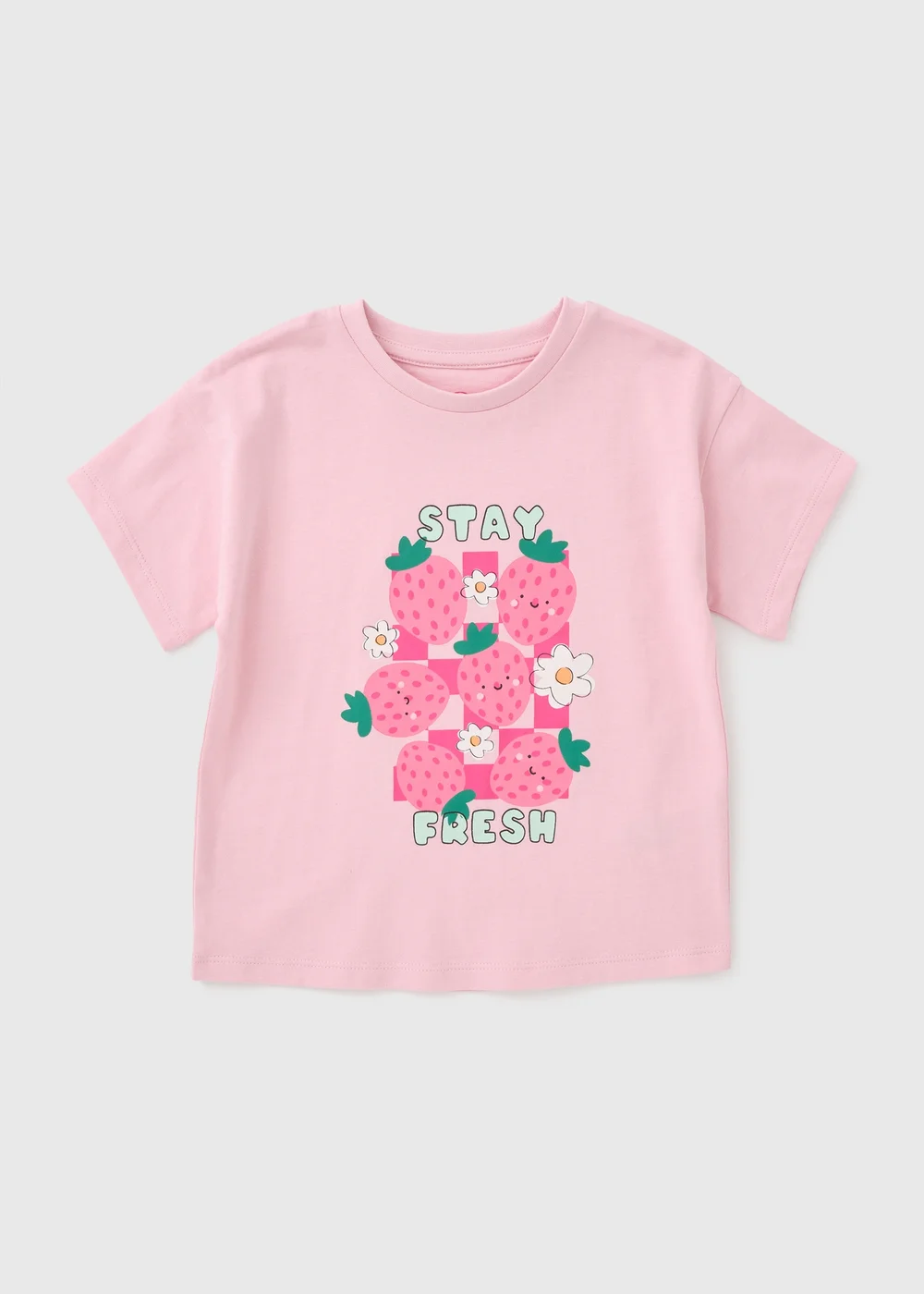 Girls Pink Stay Fresh Strawberry T-Shirt (1-7yrs) - 1 to 1 half years Image 1