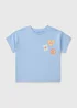 Girls Blue Happy Sticker Print T-Shirt (1-7yrs) - 1 to 1 half years Image 1