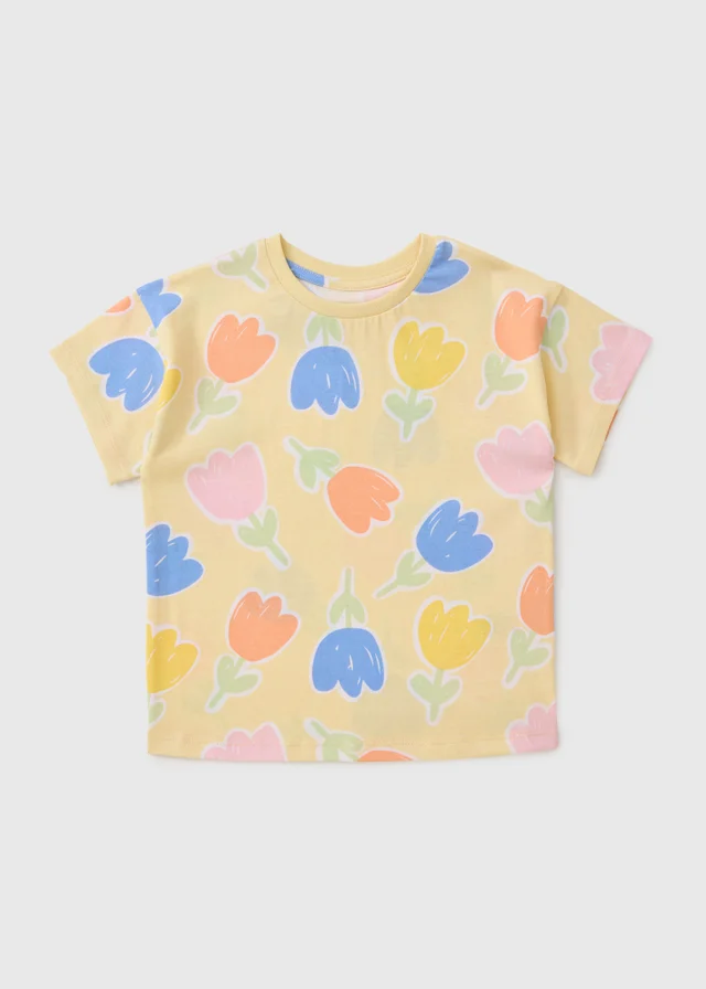Girls Yellow Tulip T-Shirt (1-7yrs)