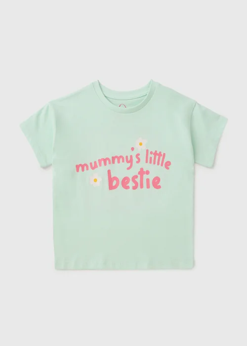 Girls Sage Mummy's Bestie T-Shirt (1-7yrs) - 1 to 1 half years Image 1