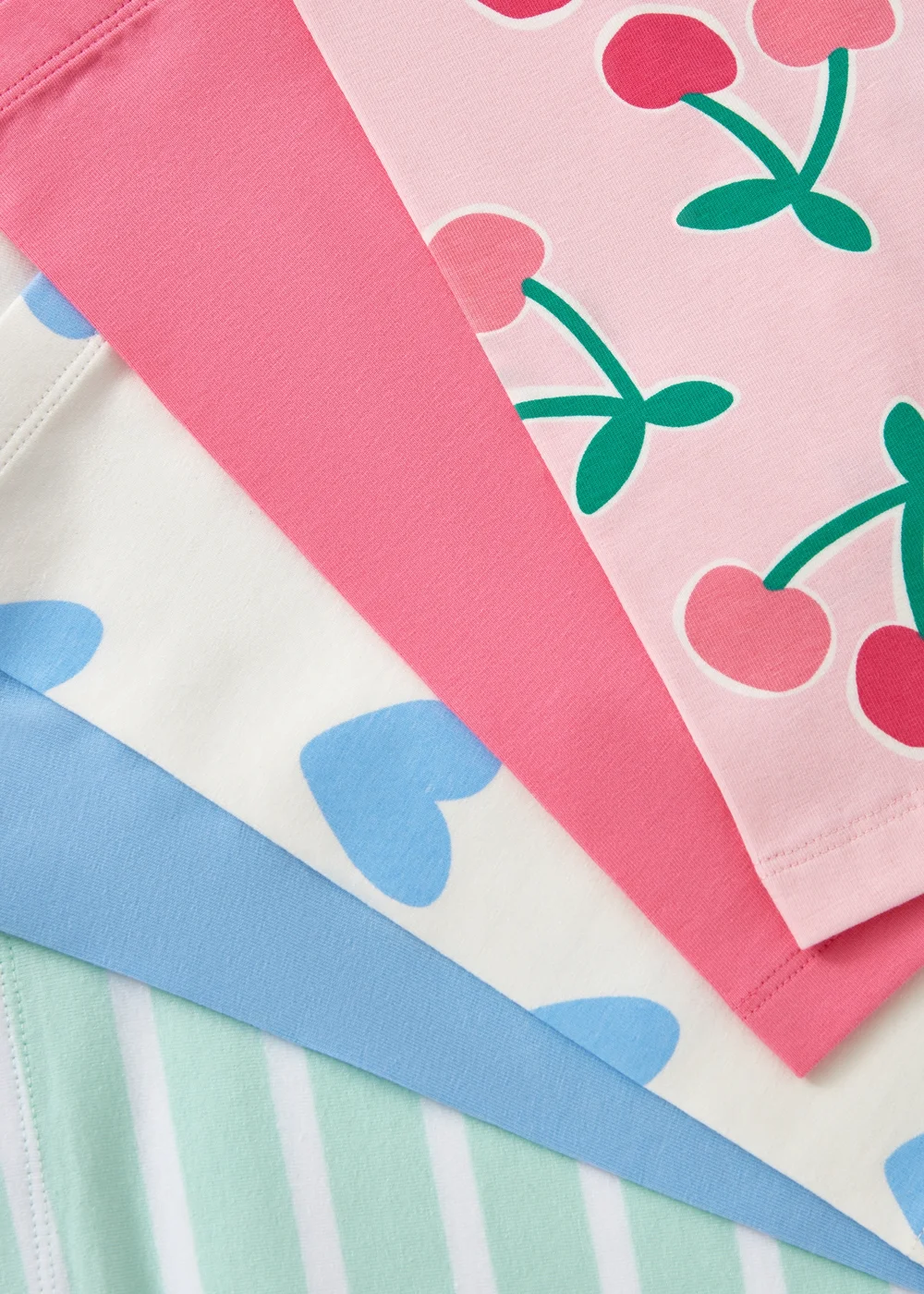 5 Pack Girls Pink Cherry Cycling Shorts (1-7yrs) - 1 to 1 half years Image 2