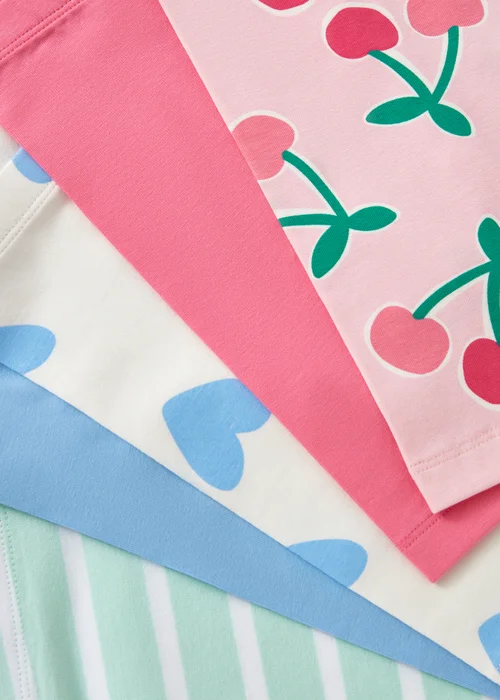 5 Pack Girls Pink Cherry Cycling Shorts (1-7yrs) - 1 to 1 half years Image 2