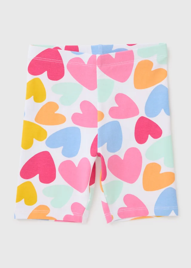Girls Multicoloured Playful Heart Shorts (1-7yrs)